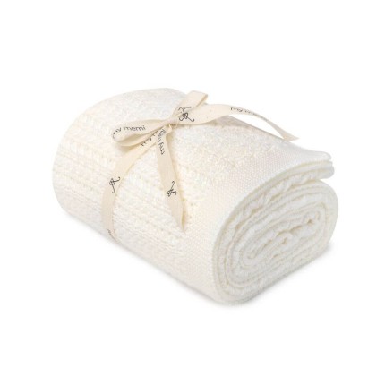 Otulacz ze 100% wełny merino cream Leaves - premium collection / My Memi