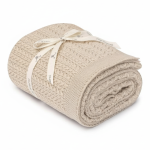 Otulacz ze 100% wełny merino warm beige Leaves - premium collection / My Memi