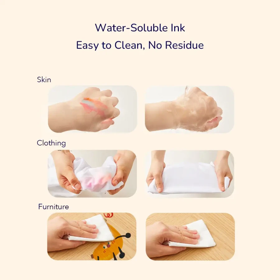 Markery zmywalne z okrągłą końcówką (12 kolorów) / Mideer