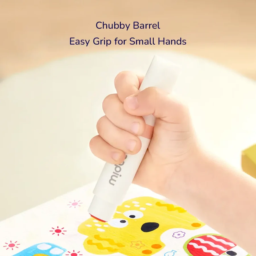 Markery zmywalne z okrągłą końcówką (12 kolorów) / Mideer