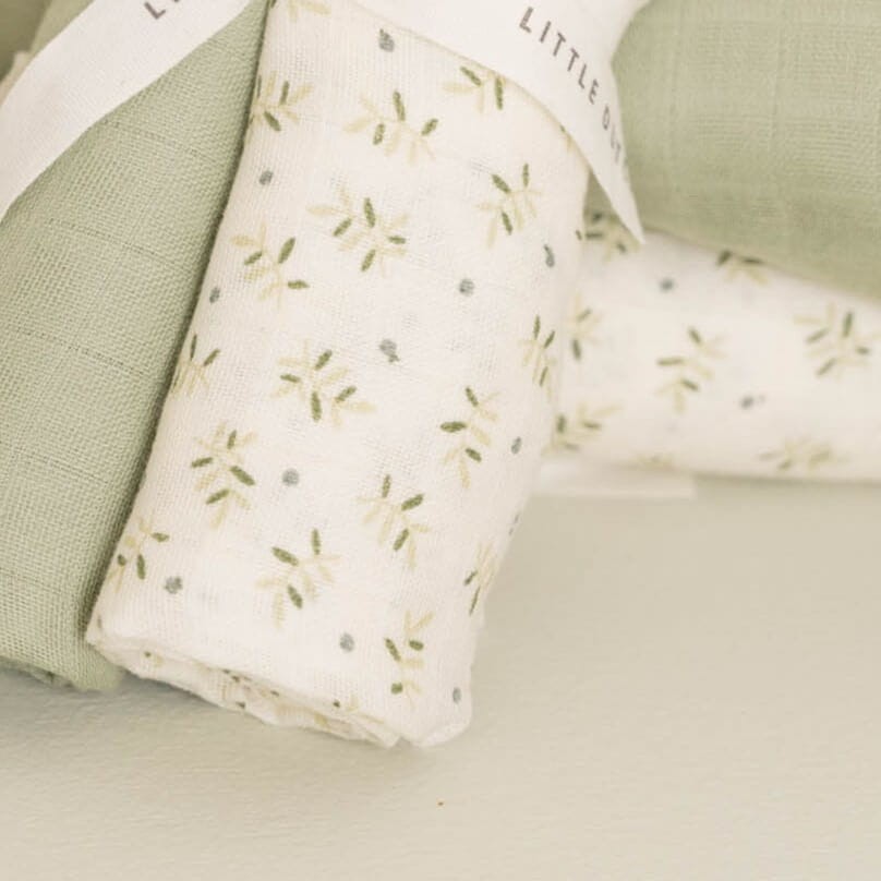 Otulacz muślinowy 120x120 cm Blueberry Leaves / Little Dutch