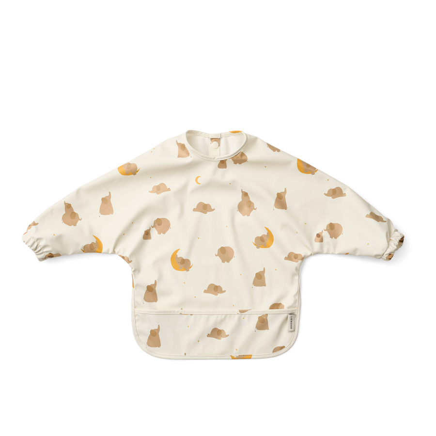 Wodoodporny śliniak z rękawkami Merle - elephant, creme de la creme / Liewood