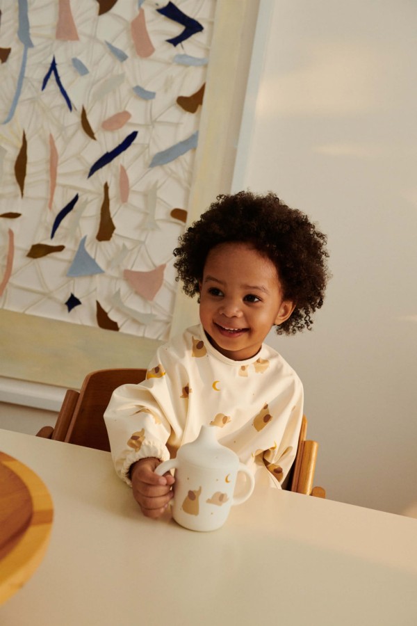 Wodoodporny śliniak z rękawkami Merle - elephant, creme de la creme / Liewood