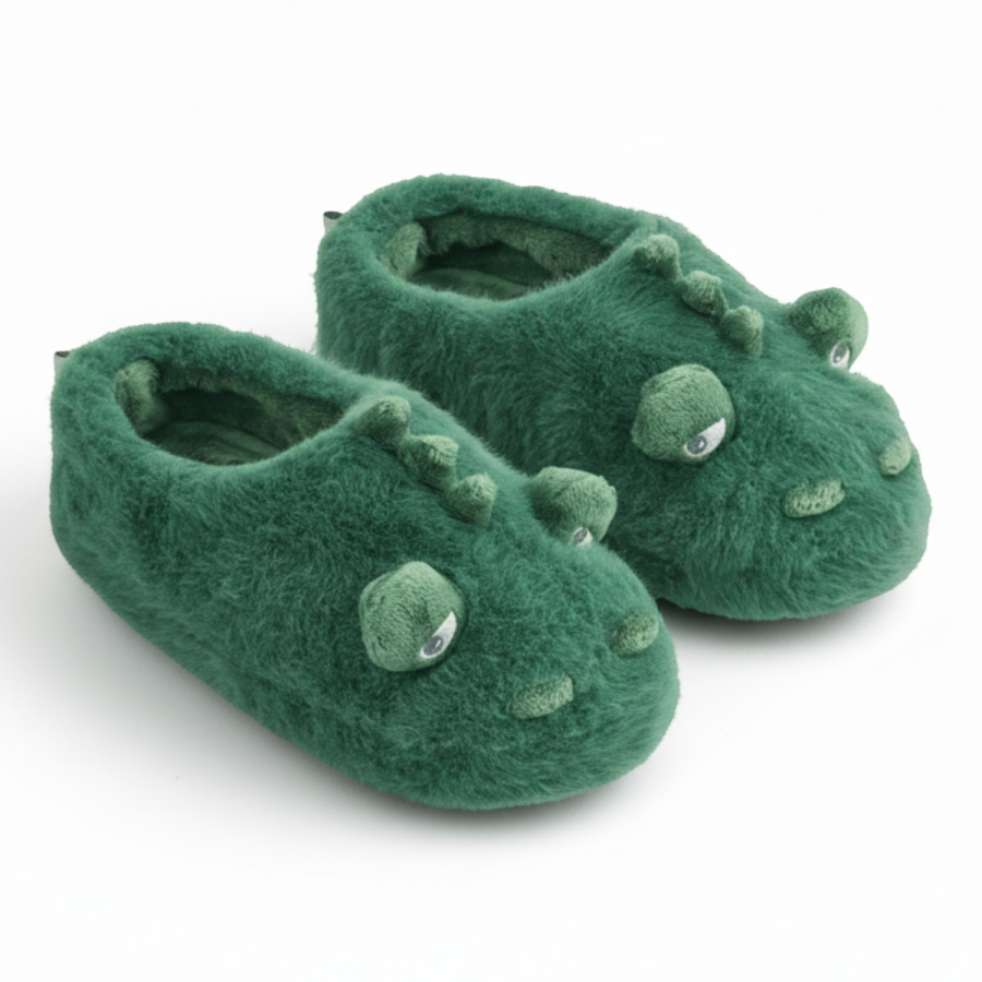 Pluszowe kapcie Aviaja Crocodile - garden green / Liewood