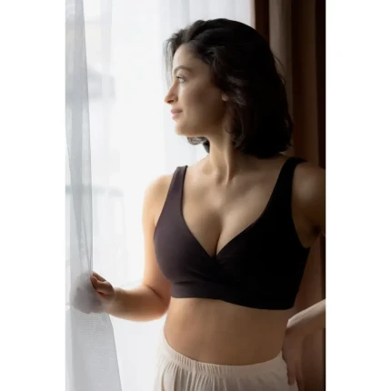 Nieprzemakalny biustonosz do karmienia piersią dropless. chocolate brown / dropless.