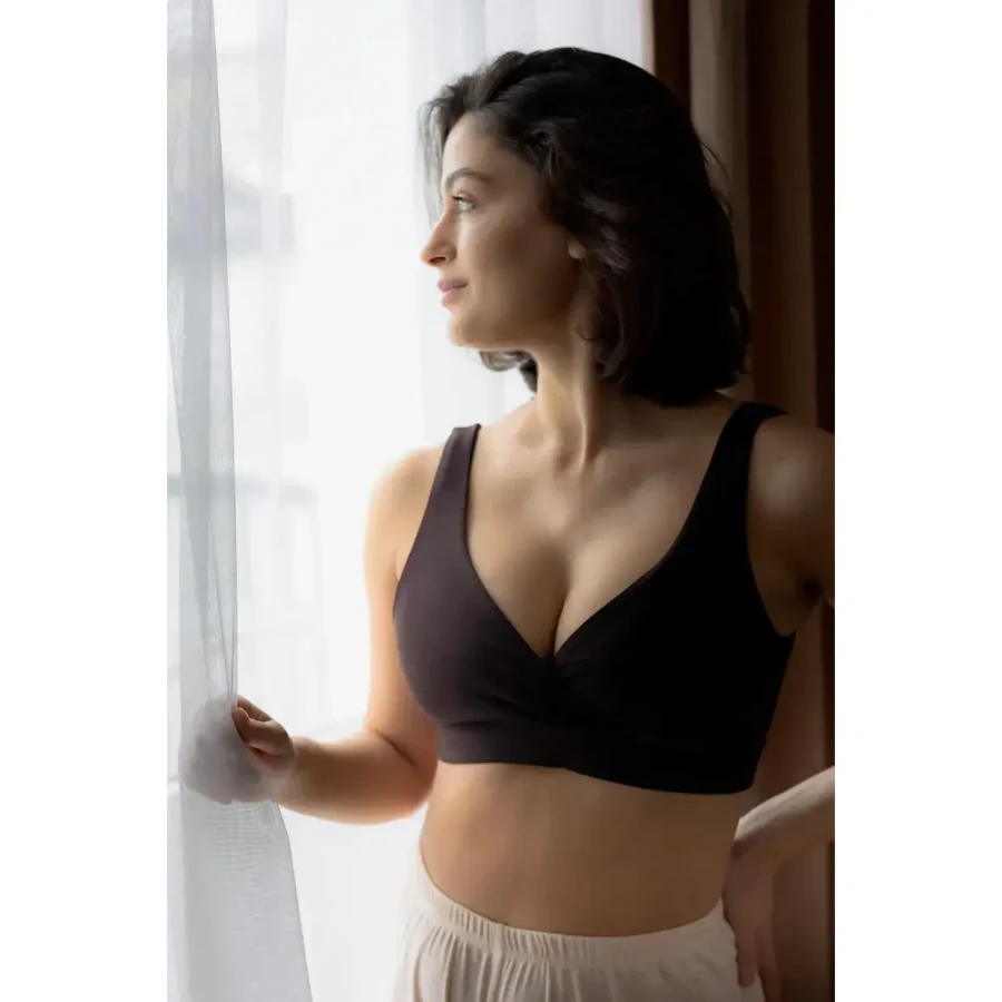 Nieprzemakalny biustonosz do karmienia piersią dropless. chocolate brown / dropless.