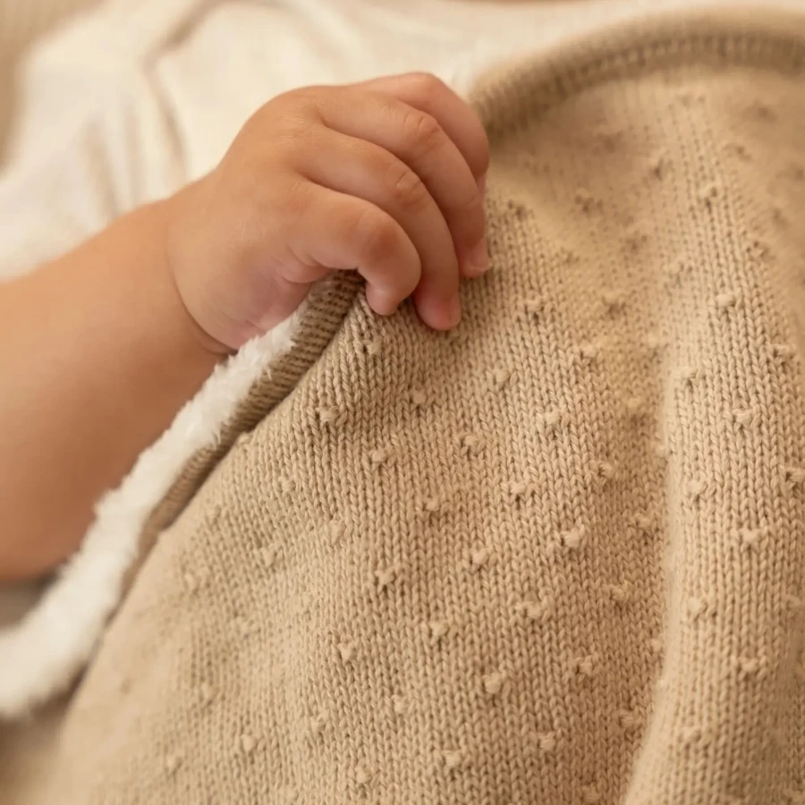 Ocieplany kocyk 100 x 70cm Pure Soft Beige / Little Dutch
