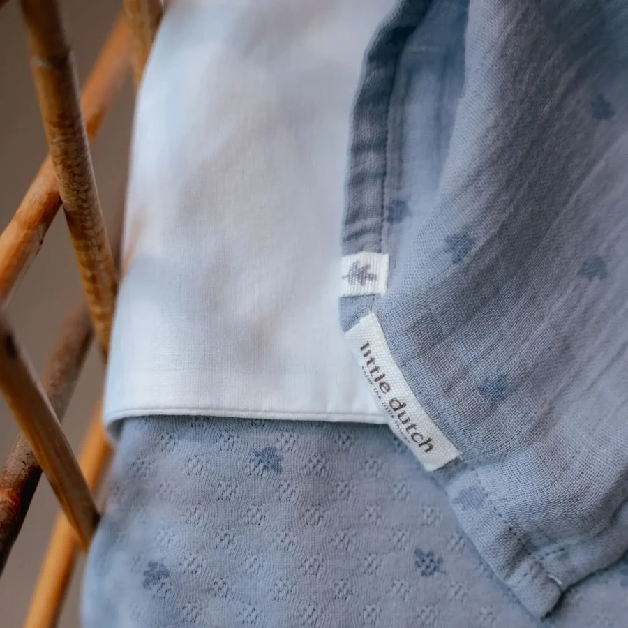 Otulacz muślinowy 120x120 cm Pure Denim Blue / Little Dutch