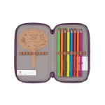 Potrójny piórnik – etui z wyposażeniem Unique, speckles berry / Lassig