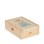 Drewniana układanka puzzle miś - dusty pink / Konges Slojd
