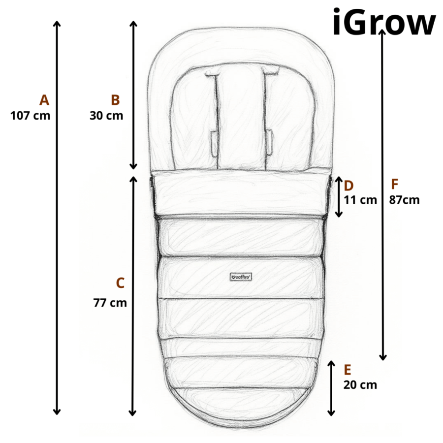 Regulowany śpiwór iGrow Aspen 0-36m latte / Zaffiro