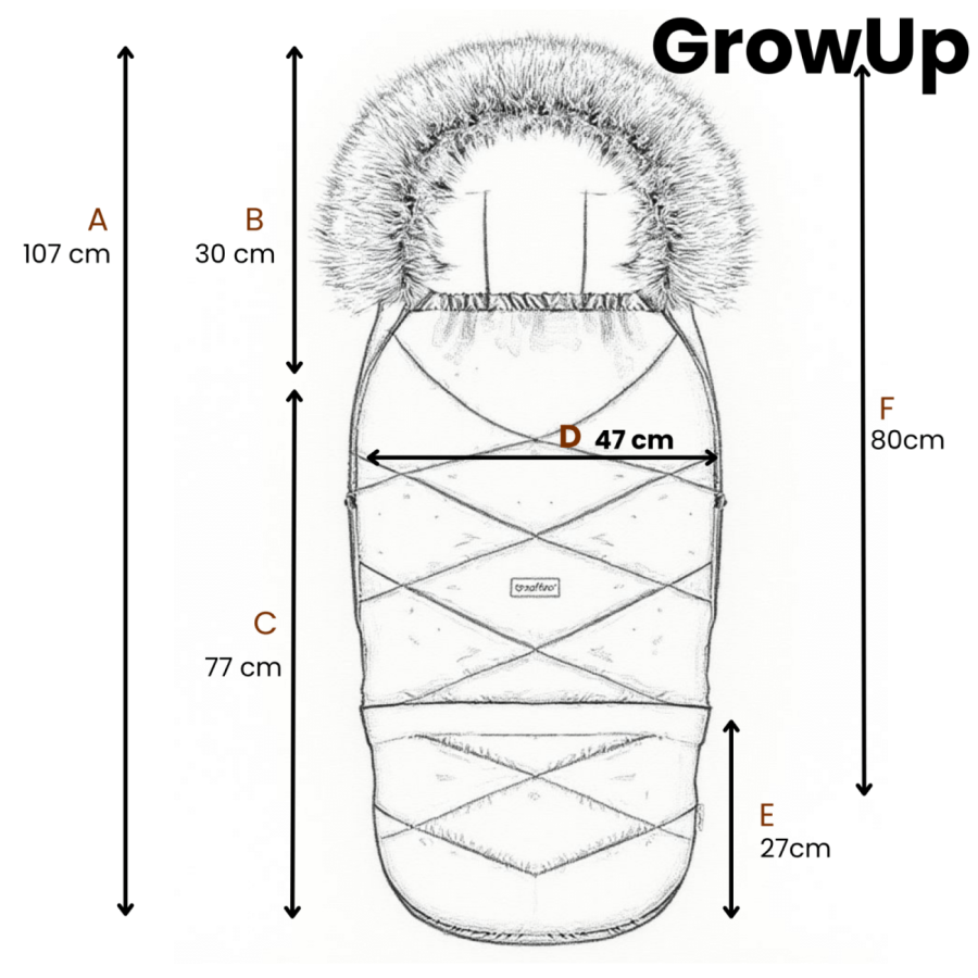 Regulowany śpiwór z torbą GrowUP Aspen 0-36m vanilla / Zaffiro