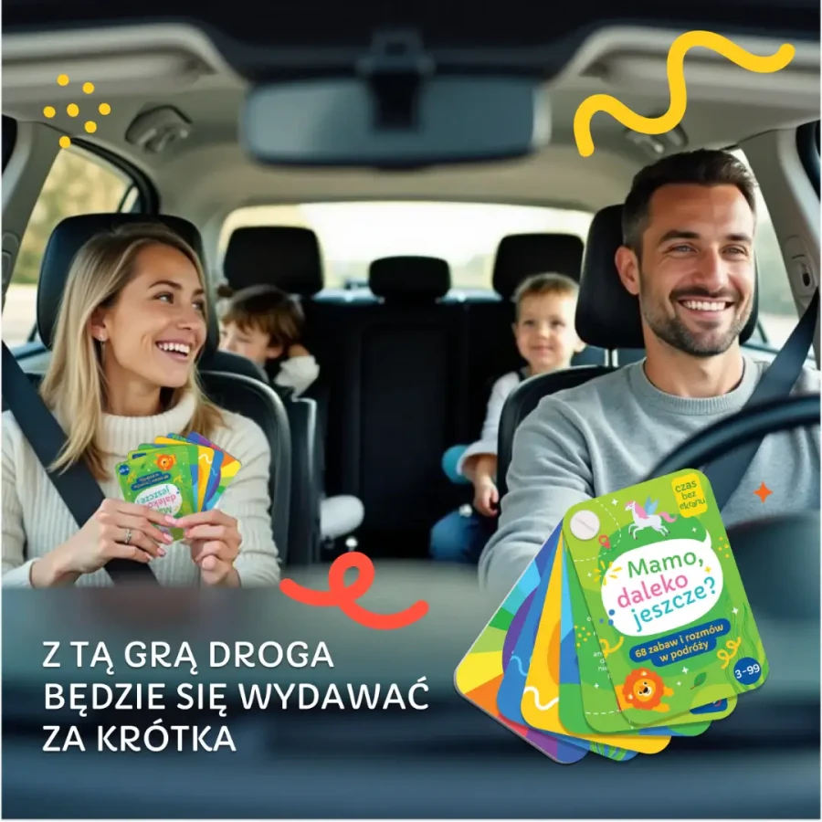 "Mamo, daleko jeszcze?" - Karty do rozmów i zabaw w podróży 3+ / rozwojowa mama