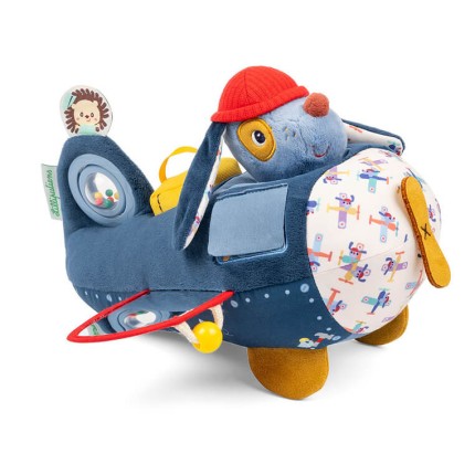 Przytulanka aktywizująca wielofunkcyjna Samolot Piesek Jules 9 m+ / Lilliputiens