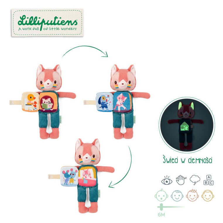Przytulanka z książeczką Kotka Jeanne 6 m+ / Lilliputiens