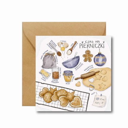 Kartka świąteczna CZAS NA PIERNICZKI / Hi Little