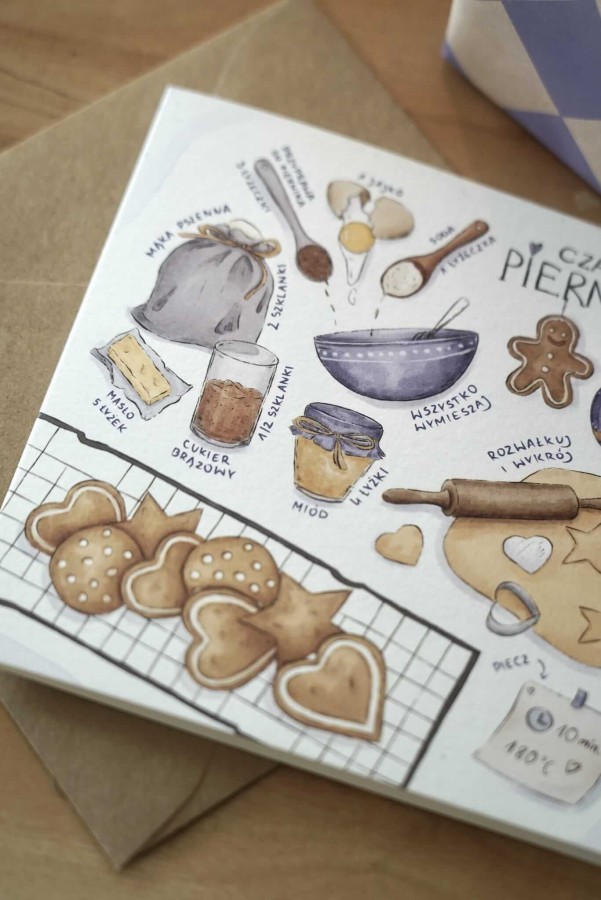 Kartka świąteczna CZAS NA PIERNICZKI / Hi Little