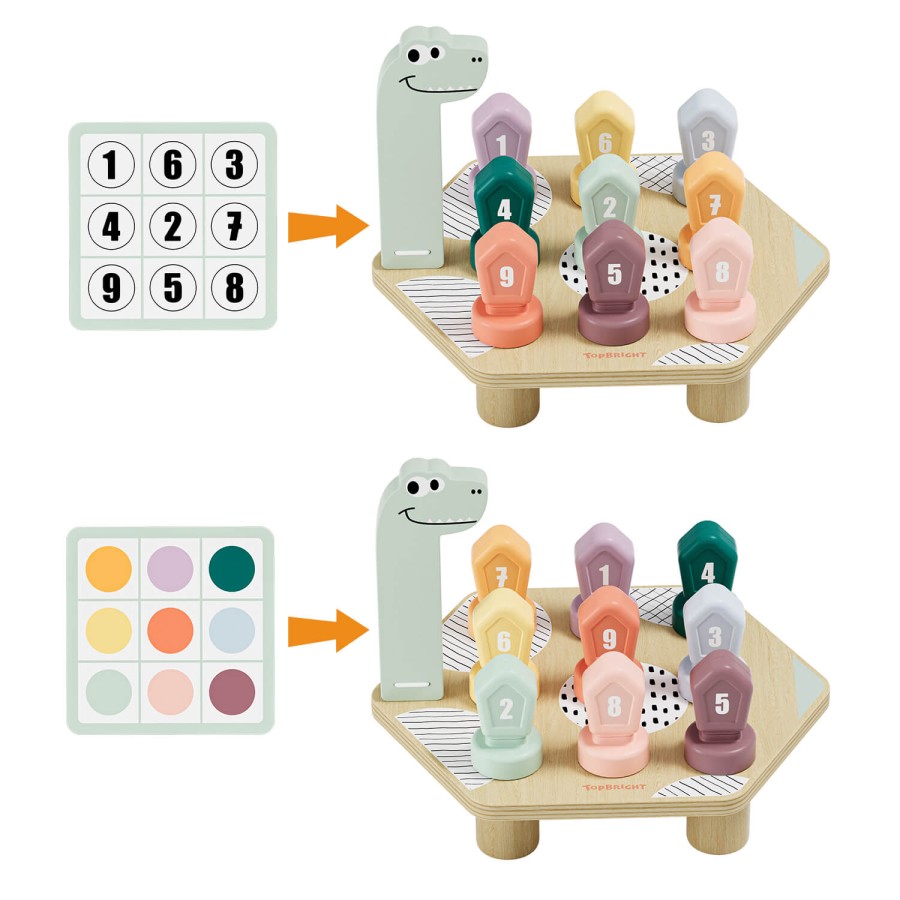 Gra do nauki kolorów i liczb Dino, 36m+ / TOPBRIGHT