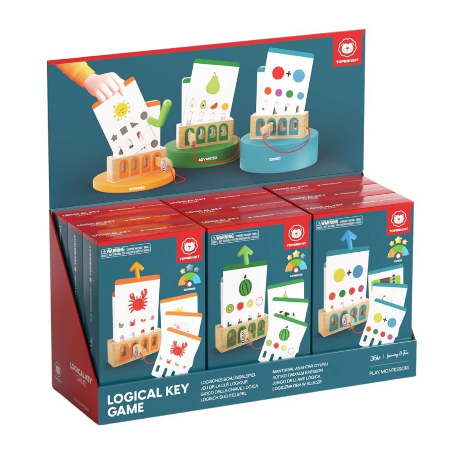 Logiczne łamigłówki, edukacyjna gra karciana z kluczem 36m+, 3 poziomy trudności / TOPBRIGHT