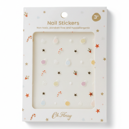 Naklejki na paznokcie dla dzieci - ŚWIĄTECZNE, hipoalergiczne / Oh Flossy