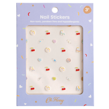 Naklejki na paznokcie dla dzieci - DISCO FEVER, hipoalergiczne / Oh Flossy