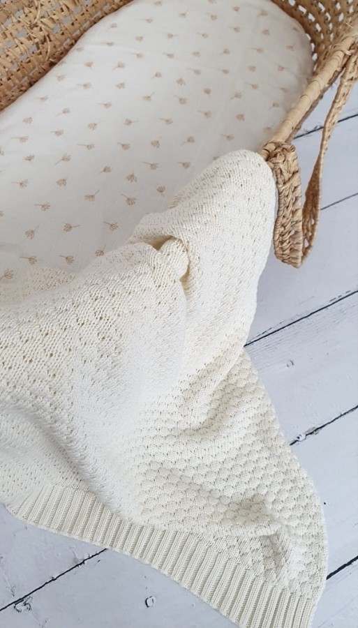 Kocyk bambusowy BUBBLE cream / Pink no More