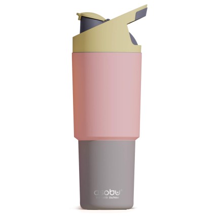 Butelka termiczna ze słomką Cosmic, 960ml - pastelowy brzoskwiniowy / Asobu