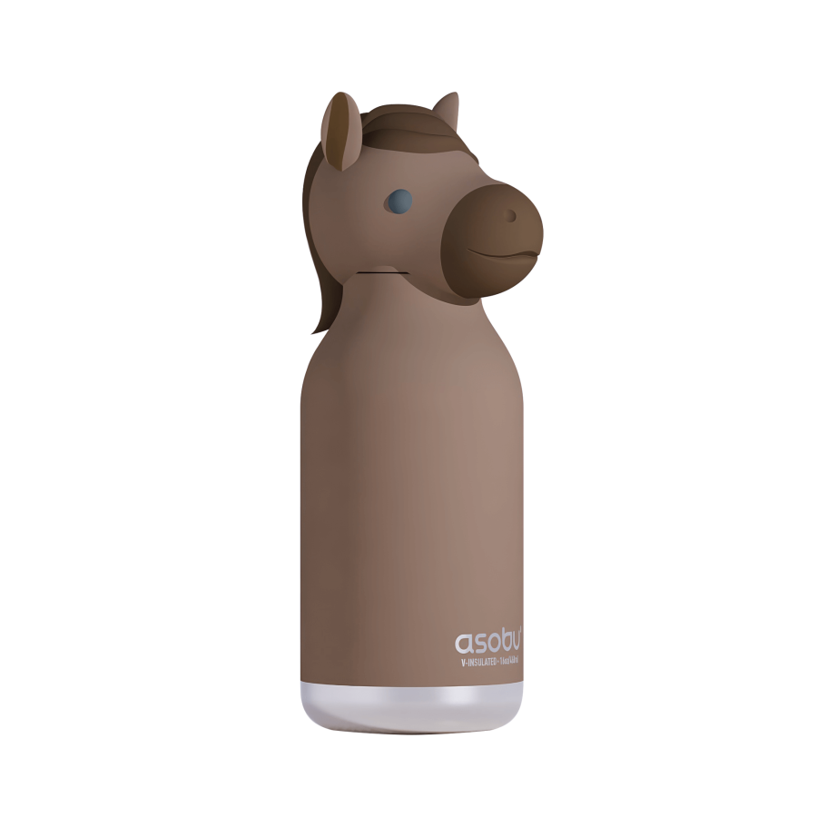 Butelka termiczna ze słomką Bestie, 460 ml - Koń / Asobu