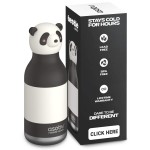 Butelka termiczna ze słomką Bestie, 460 ml - Panda / Asobu