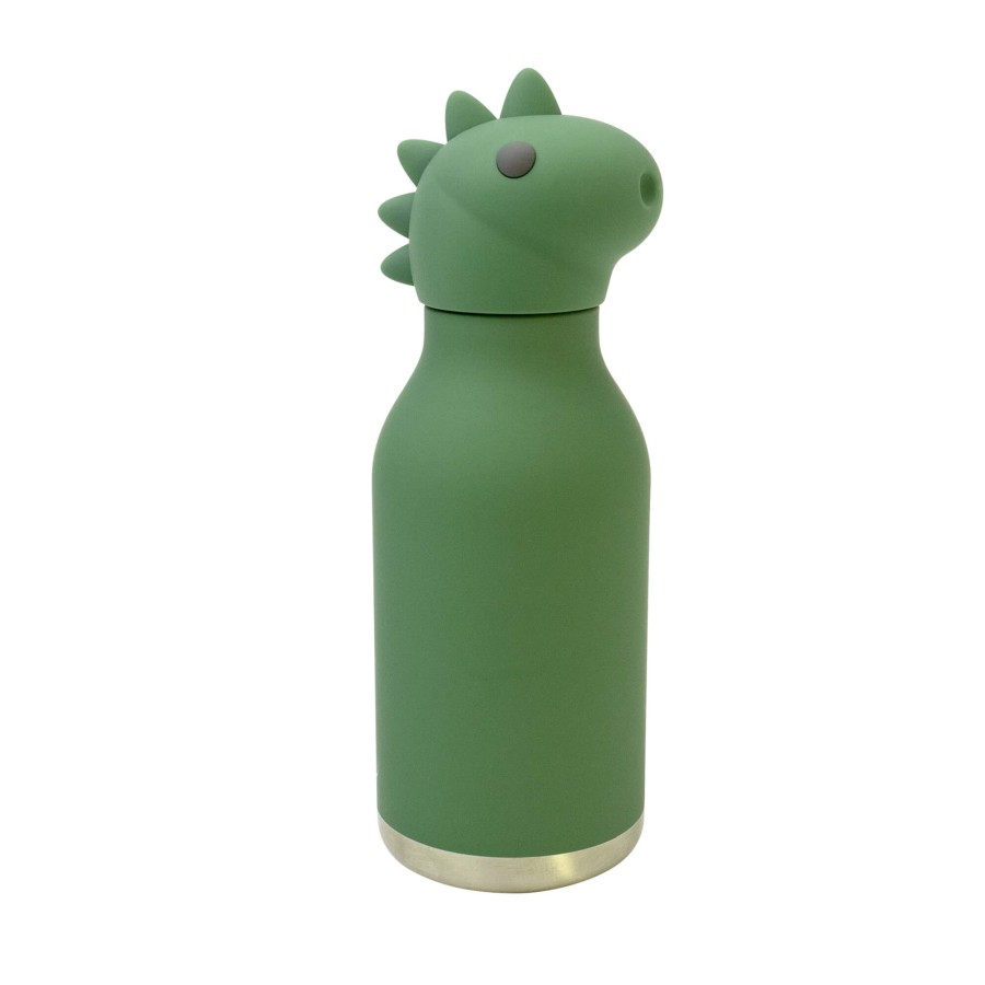 Butelka termiczna ze słomką Bestie, 460 ml - Dinozaur / Asobu