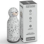 Butelka termiczna ze słomką Bestie, 460 ml - Foka / Asobu
