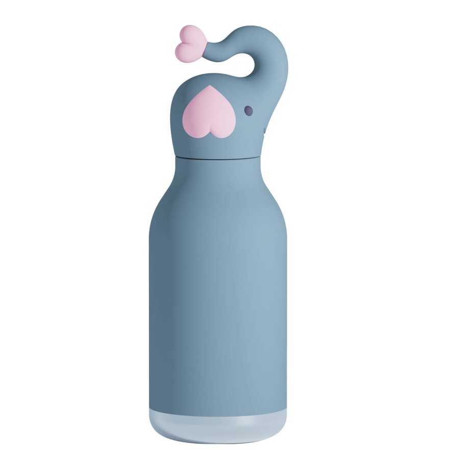 Butelka termiczna ze słomką Bestie, 460 ml - Słoń / Asobu