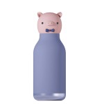 Butelka termiczna ze słomką Bestie, 460 ml - Świnka / Asobu