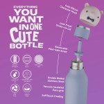 Butelka termiczna ze słomką Bestie, 460 ml - Świnka / Asobu