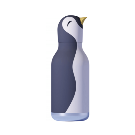 Butelka termiczna ze słomką Bestie, 460 ml - Pingwin / Asobu