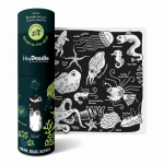 Świecąca w ciemności duża mata silikonowa do kolorowania A4 - Morskie Głębiny / HeyDoodle