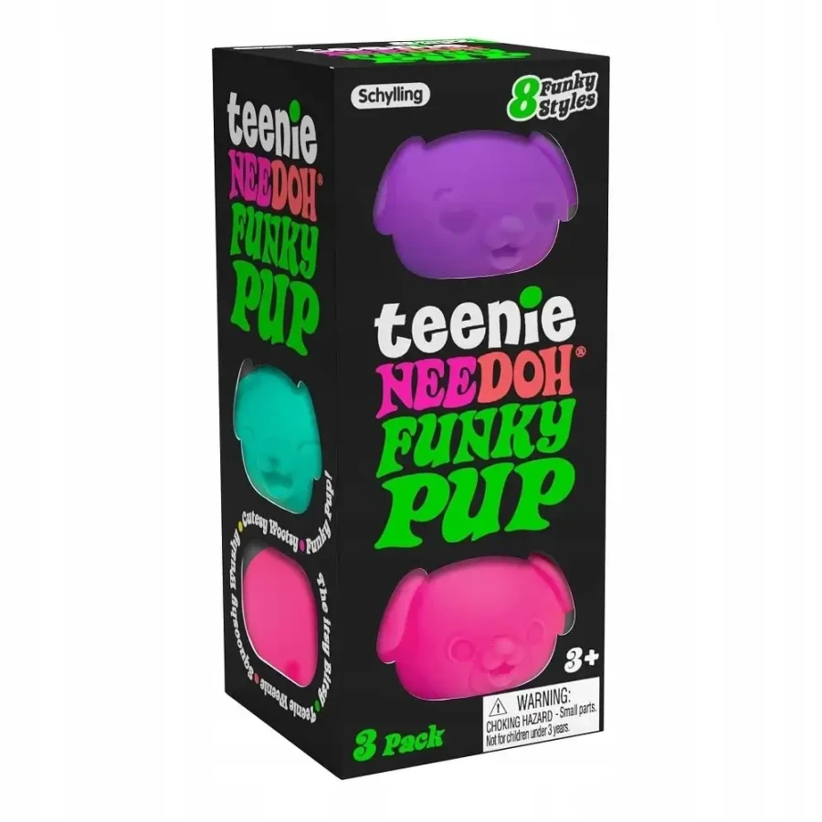 Gniotek sensoryczny Teenie Needoh Funky Pups 3szt. mix kolorów / Schylling