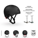 Kask M-L starszych dzieci i nastolatków Black / Scoot&Ride