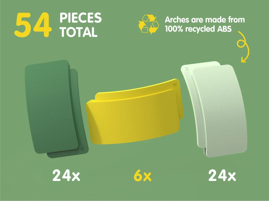 Tory do układania Arches - Builder Set, 54 el. / WayToPlay
