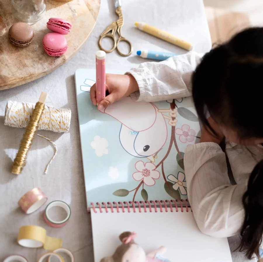 Kreatywny zeszyt z kredkami Rosa & Friends / Little Dutch