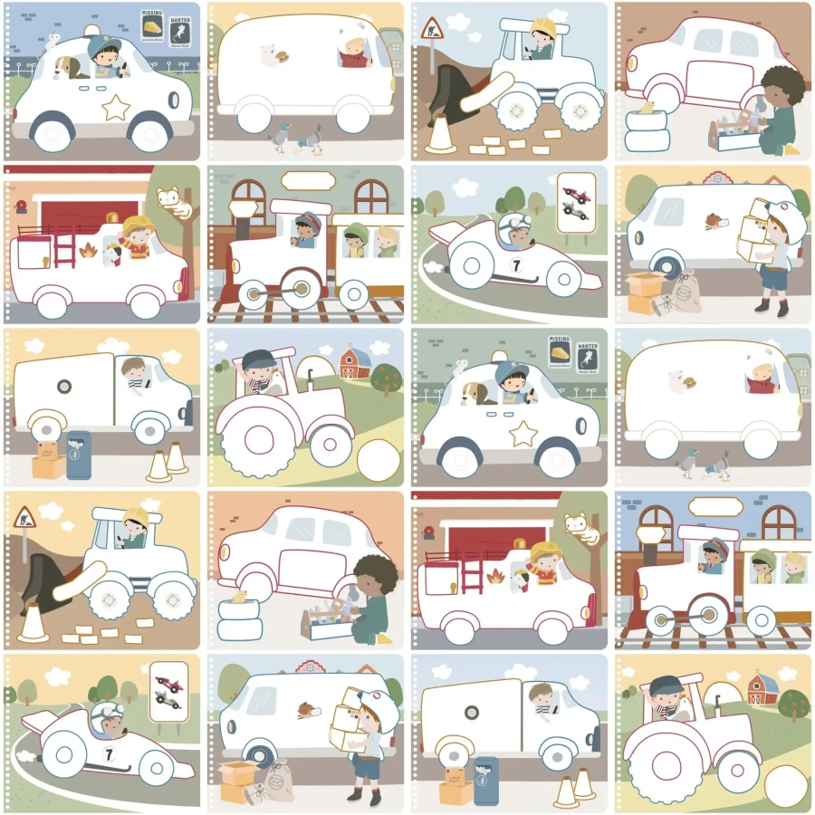 Kreatywny zeszyt z kredkami Jim & Friends / Little Dutch