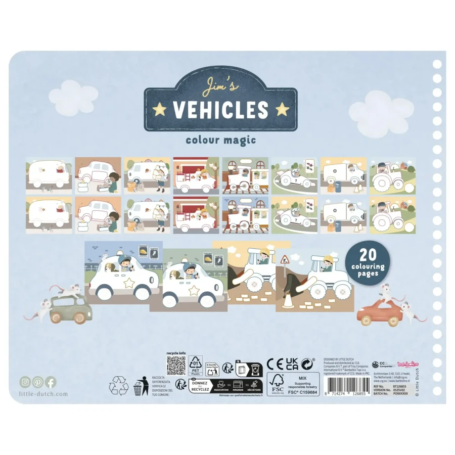 Kreatywny zeszyt z kredkami Jim & Friends / Little Dutch