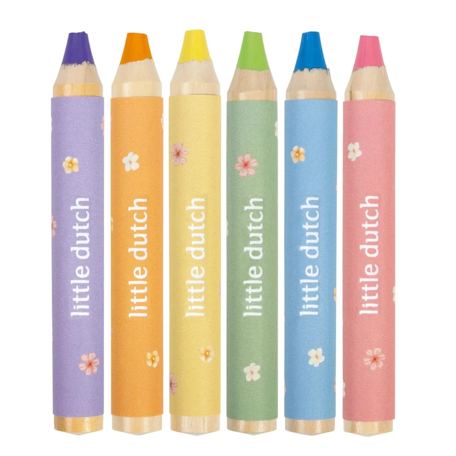 Drewniane, grube kredki Rosa & Friends / Little Dutch