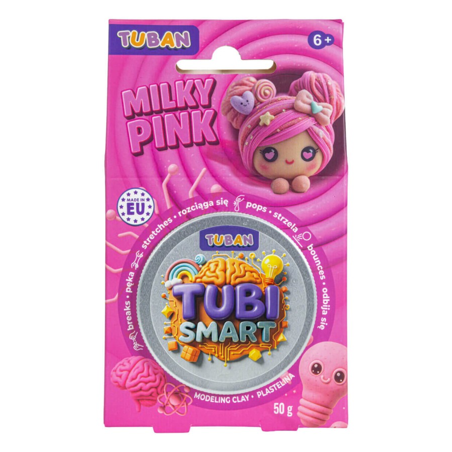 Plastelina Tubi Smart - MILKY PINK, 50g / Tuban