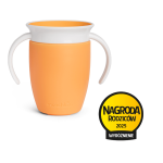 Kubek treningowy z uchwytami Miracle 360°, 207ml - pomarańczowy / Munchkin