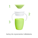 Kubek treningowy z uchwytami Miracle 360°, 207ml - zielony / Munchkin