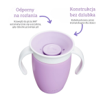 Kubek treningowy z uchwytami Miracle 360°, 207ml - fioletowy / Munchkin