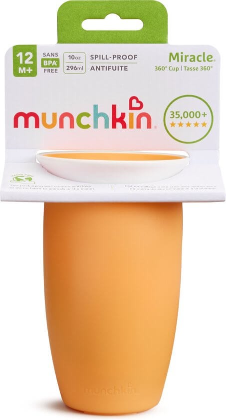 Kubek Miracle 360°, 296ml - pomarańczowy / Munchkin