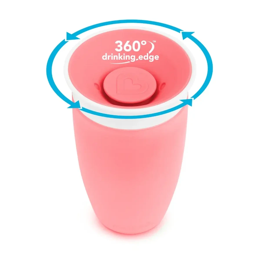 Kubek Miracle 360°, 296ml - różowy / Munchkin