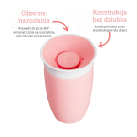 Kubek Miracle 360°, 296ml - różowy / Munchkin